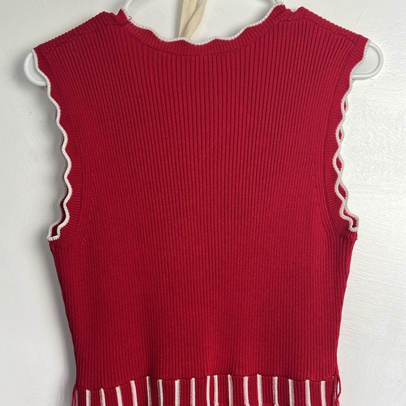 Nina Leonard Dress NWT Sweater-Dress Spring Red/White stripes Sz. S Midi ribbed - Picture 6 of 15